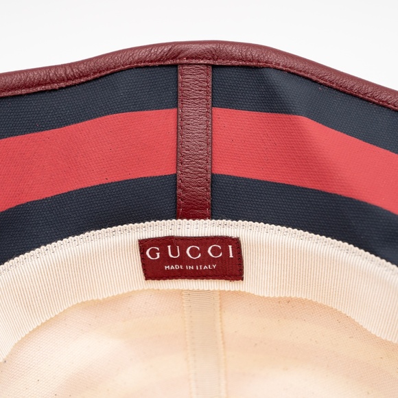 size M Gucci Striped Canvas Bucket Hat Red White main image 5